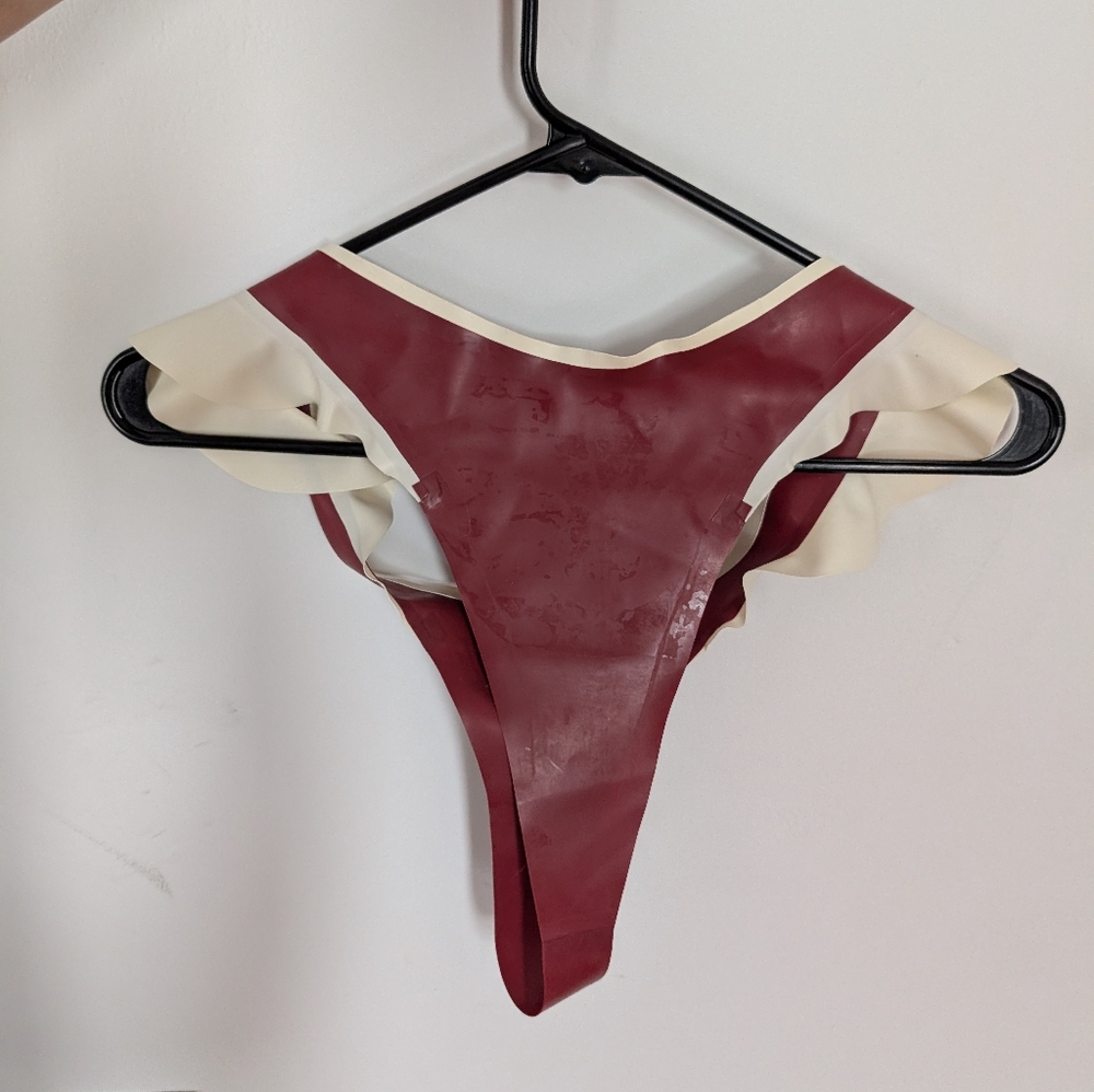 Red and Cream Ruffled Two-Piece Set - Picture 6 of 6